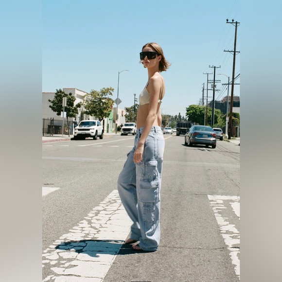 Zara Mid-Rise Baggy Cargo Jeans size 4 and size 6 Both NWT - Picture 7 of 11